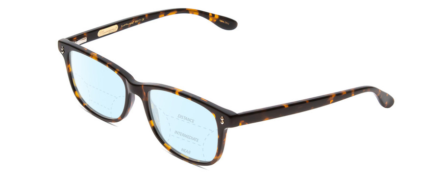 Profile View of Ernest Hemingway H4617 Designer Progressive Lens Blue Light Blocking Eyeglasses in Tortoise Havana Brown Gold Unisex Cateye Full Rim Acetate 56 mm