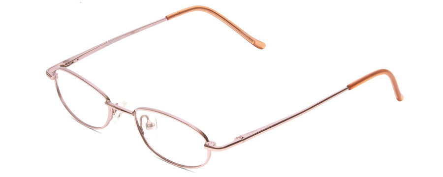 Profile View of Metal Flex KIDS 1001 Girl Oval Designer Reading Glasses in Shiny Light Pink 43mm
