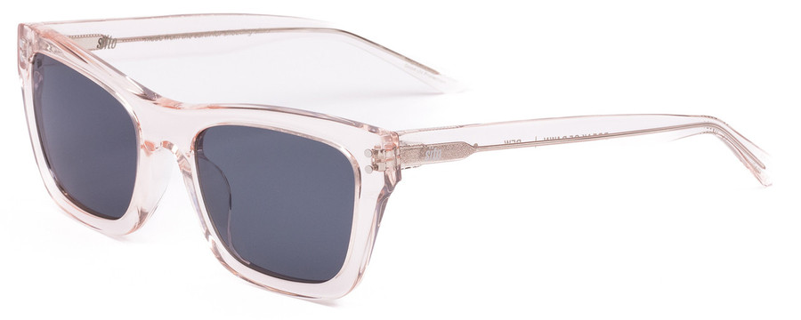 Profile View of SITO SHADES BREAK OF DAWN Unisex Sunglass in Dew Clear Pink Crystal/Mirror 54 mm