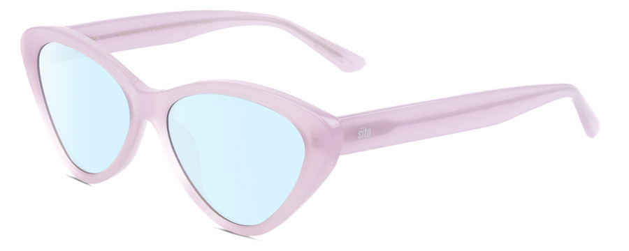 Profile View of SITO SHADES SEDUCTION Designer Blue Light Blocking Eyeglasses in Wild Orchid Purple Crystal Ladies Cat Eye Full Rim Acetate 57 mm