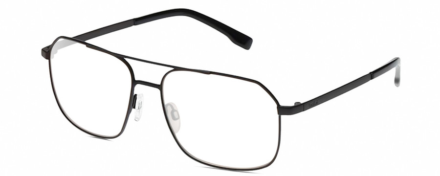 Profile View of BOLLE NAVIS Designer Reading Eye Glasses in Matte Gunmetal Black Mens Panthos Full Rim Metal 58 mm