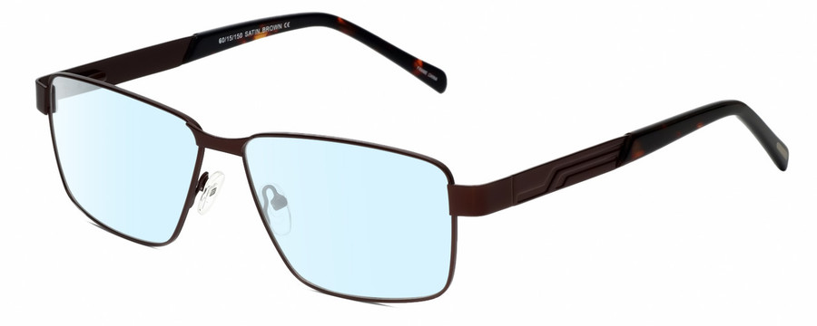 Profile View of Dale Earnhardt, Jr. DJ6816 Designer Blue Light Blocking Eyeglasses in Satin Brown Unisex Rectangular Full Rim Stainless Steel 60 mm