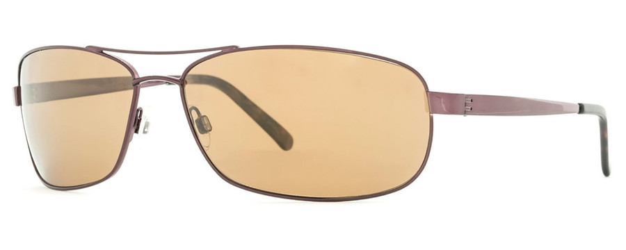 Profile View of Reptile Pecos Men Avaitor Designer Polarized Sunglass Espresso/Amber Brown 67 mm
