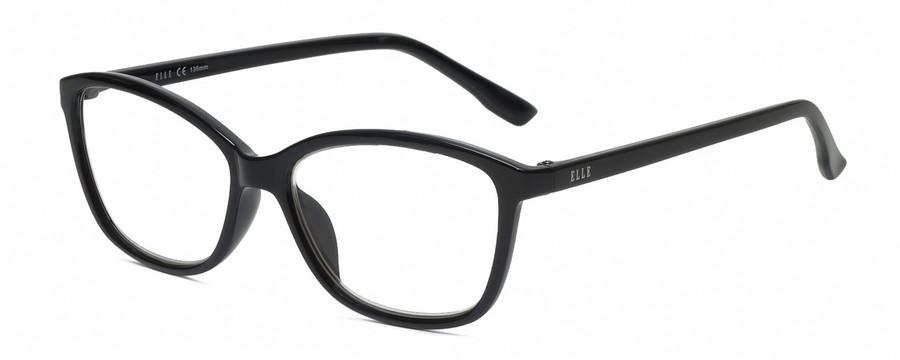 Profile View of Elle EL15578R Women's Full Rim Cat Eye Designer Reading Glasses Gloss Black 53mm