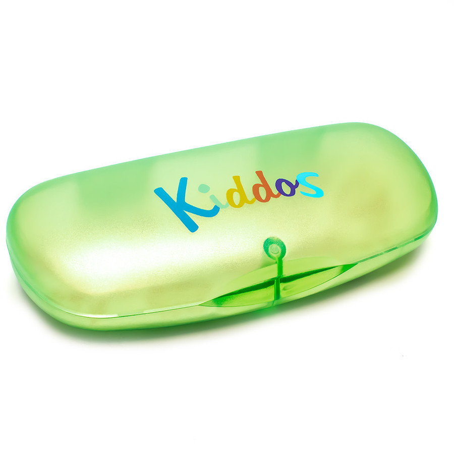 Image 1 of Wholesale Bulk Lot Calabria Kiddos Kids Hard Plastic Eyeglass Case Green Magnetic Closure Boy Girl Small Sunglass Holder Protective