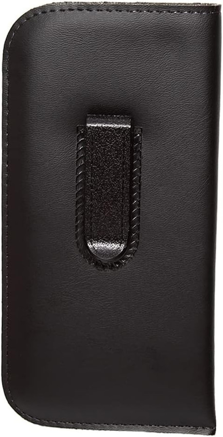 Image 1 of Wholesale Bulk Lot of Calabria Medium Soft Slim Slip-in Eyeglass Case Black w/Plastic Clip Faux Leather Mens Womens Sunglass Holder