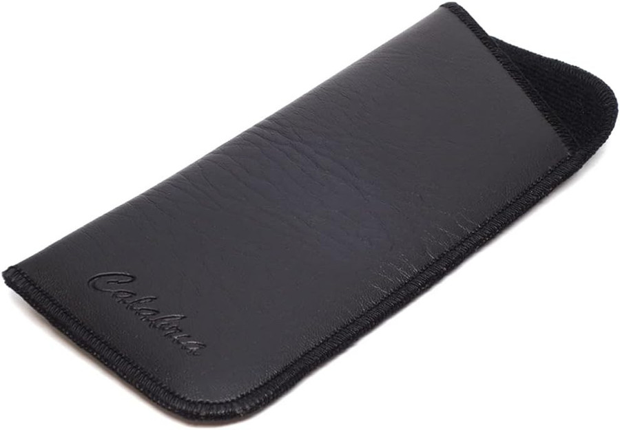 Image 1 of Wholesale Bulk Lot of Black Mens Womens Slim No-Clip EyeGlasses Case Soft Syn.Leather Felt Interior