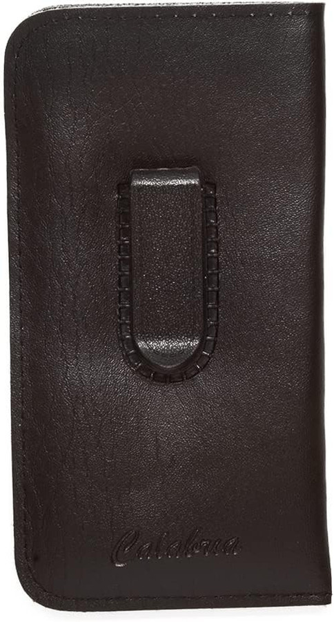 Image 1 of Wholesale Bulk Lot of Calabria Soft PU Leather Felt Case w/Plastic Pocket Clip Black Men Women Slim Eyeglass Pouch Slip-In Sunglass