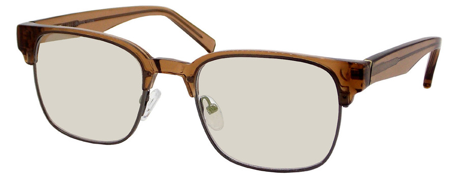 Profile View of Elton John PRIZE WINNER Unisex Sunglasses Brown Gunmetal/Gold Flash Mirror 52 mm