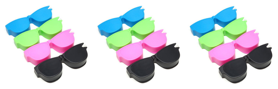 Calabria Kool Klean 12 Pack Eyeglasses Lens Cleaner Kit Pink/Blue/Green/Black 15ml Cleaning Spray, Microfiber Cleaning Cloth