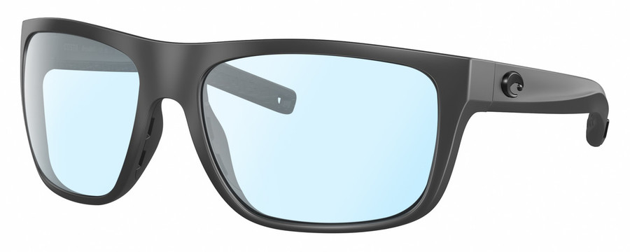 Profile View of Costa Del Mar Broadbill Designer Blue Light Blocking Eyeglasses in Matte Gray Black Unisex Square Full Rim Acetate 61 mm