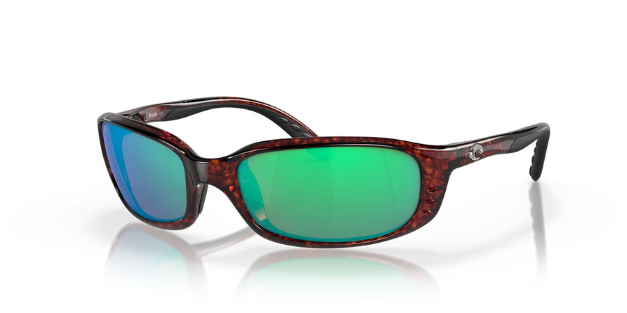 Profile View of Costa Del Mar Brine Unisex Sunglasses Tortoise/Polarized Green Mirror 580G 59 mm