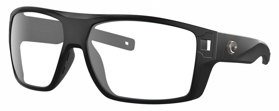 Profile View of Costa Del Mar Diego Designer Reading Eye Glasses in Matte Black Unisex Square Full Rim Acetate 62 mm