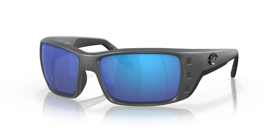 Profile View of Costa Del Mar Permit Unisex Sunglass Gray/Polarized Blue Mirror 580G GLASS 63 mm