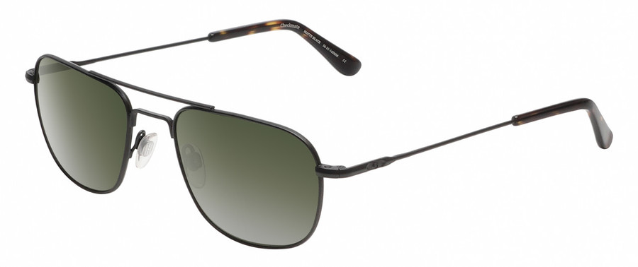 Profile View of American Optical Checkmate Unisex Pilot Sunglasses Black Tortoise/G15 Green 56mm
