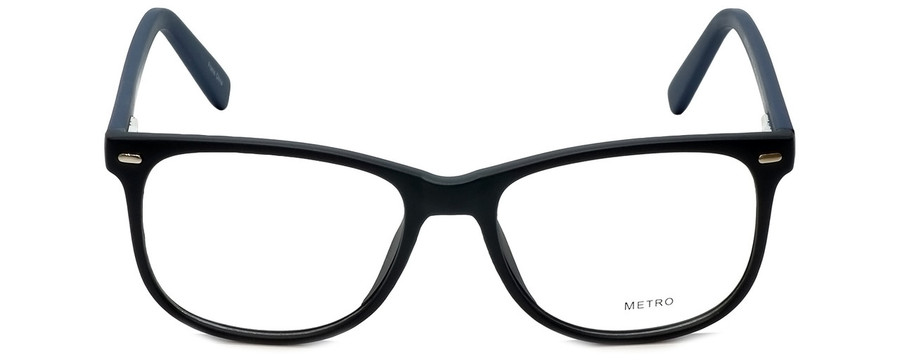 Metro Designer Eyeglasses Metro-35-Black-Navy in Matte Black Navy 53mm