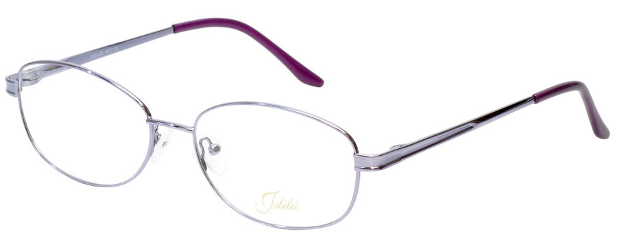 Profile View of Jubilee J5877 Designer Bi-Focal Prescription Rx Eyeglasses in Purple Mens Oval Full Rim Metal 59 mm