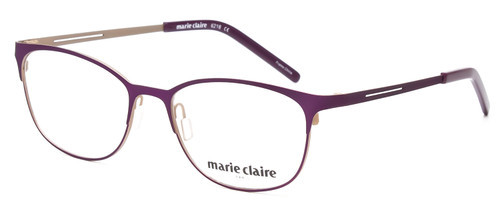 Profile View of Marie Claire MC6216-PGD Designer Progressive Lens Prescription Rx Eyeglasses in Purple Gold Ladies Classic Full Rim Stainless Steel 51 mm