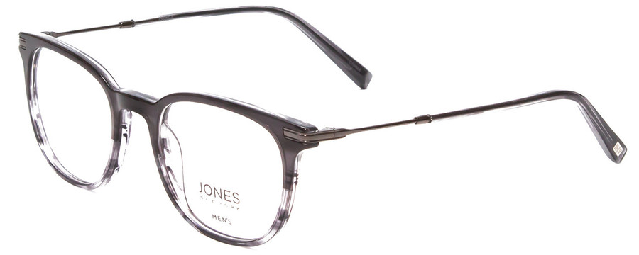 Profile View of Jones New York J531 Designer Bi-Focal Prescription Rx Eyeglasses in Grey Marble Fade Unisex Oval Full Rim Acetate 51 mm