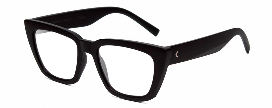 Profile View of Kendall+Kylie KK5145CE SADIE Designer Single Vision Prescription Rx Eyeglasses in Matte Black Ladies Square Full Rim Acetate 50 mm
