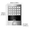 Access Control Weatherproof Anti Vandal Touch Keys Reader/Keypad Standalone with Doorbell - 356-3004 dimensions