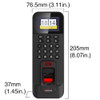 Time and Attendance Waterproof Fingerprint Biometric Card Reader and Keypad for 3,000 users – 356-3013 dimensions