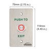 OUTDOOR WEATHER AND WATERPROOF EXIT BUTTON STANDARD SIZE FOR DOOR ACCESS CONTROL WITH LED LIGHT, NO AND COM OUTPUTS - 356-7011 dimension