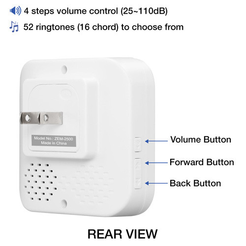 Indoor Wireless Door Chime Entry Alert Receiver And Motion Detector Pir 357 2512 Security Camera Access Control