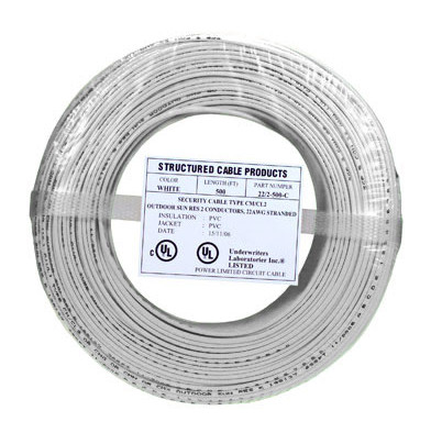 4C/22 AWG SOLID COPPER PVC COIL PACK – WHITE - 500 FT - 312-101SOL/500