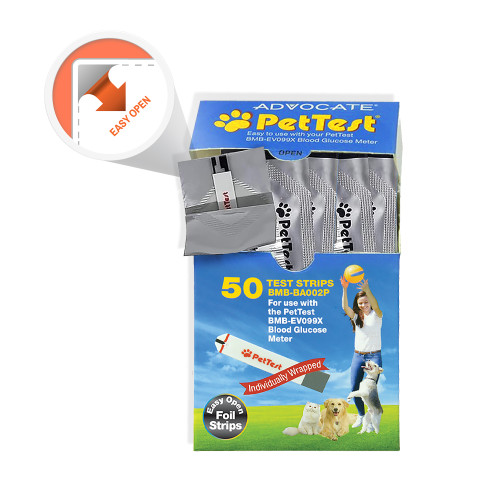 PetTest Foil Wrapped Strip Box (NEW Easy Open Packaging) - 50 count