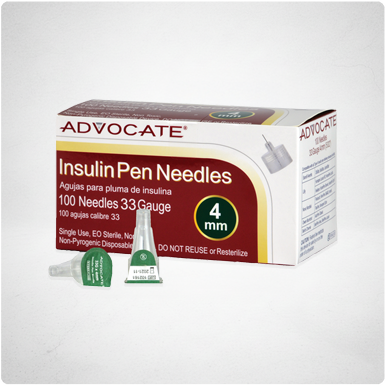 Advocate Pen Needles - 33G x 4mm 5/32" 100/box
