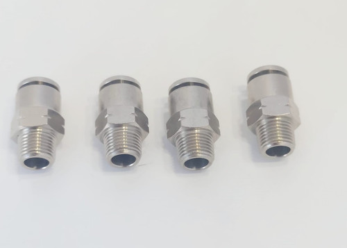 Full Metal Straight connector 1/8in NPT x 1/4in Push-In