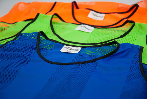Striped Premier Soccer Training Bib - Orange, Blue and Green Color Options