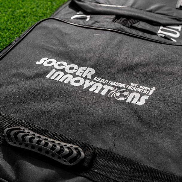 Soccer Innovations Logo close up on Hercules Equipment bag