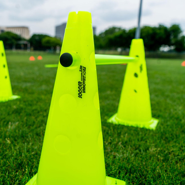 neon yellow tall soccer cones