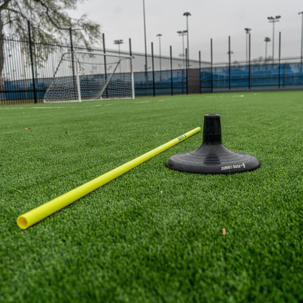 Soccer agility sticks and large rubber jumbo base