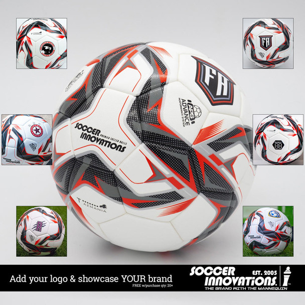 Custom red soccer ball NFHS
