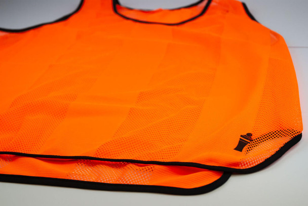 Orange stripped bib