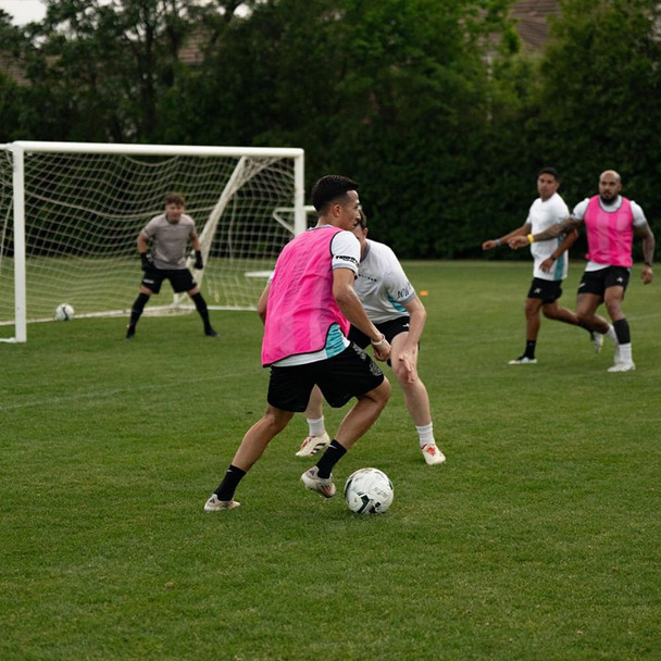 pink soccer pennies bibs
