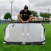 Durable White and black Aluminum QuickFold® portable soccer goal 5'x3'