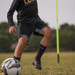 Size 5 NFHS black and gold hybrid soccer ball