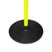 Agility training poles with small rubber bases for stable use on turf or hard surfaces