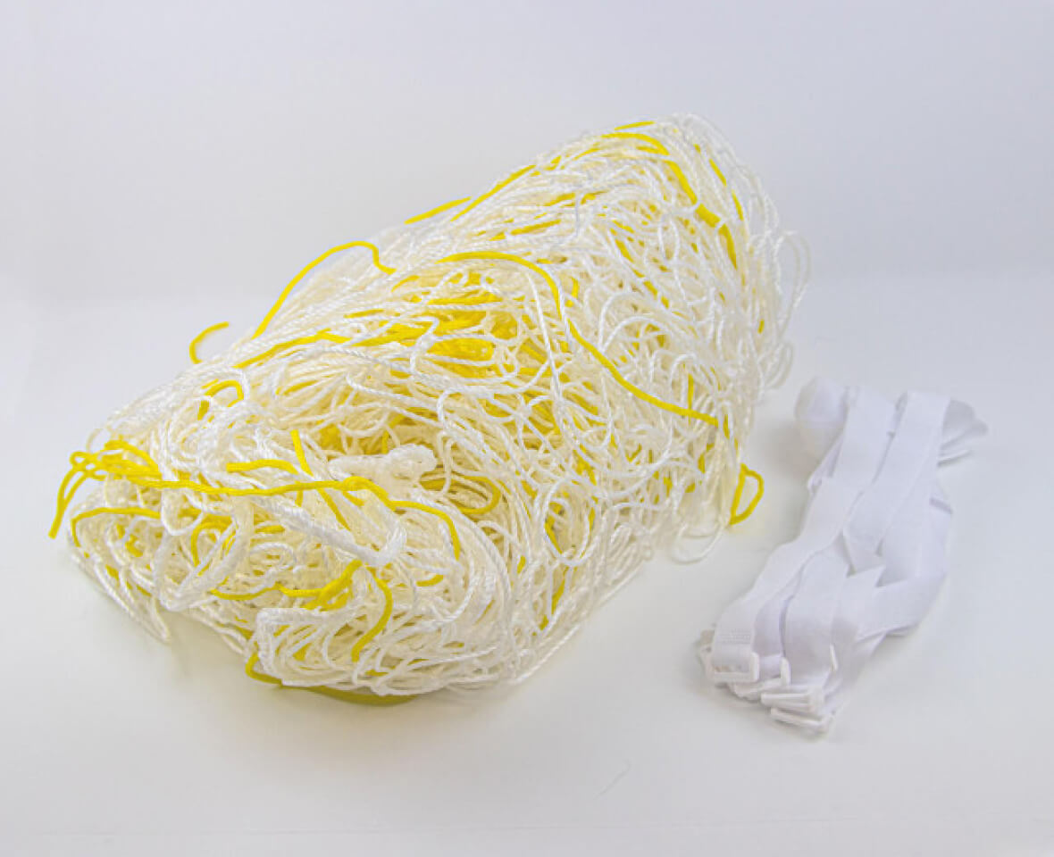 Bundle of replacement soccer nets and straps.