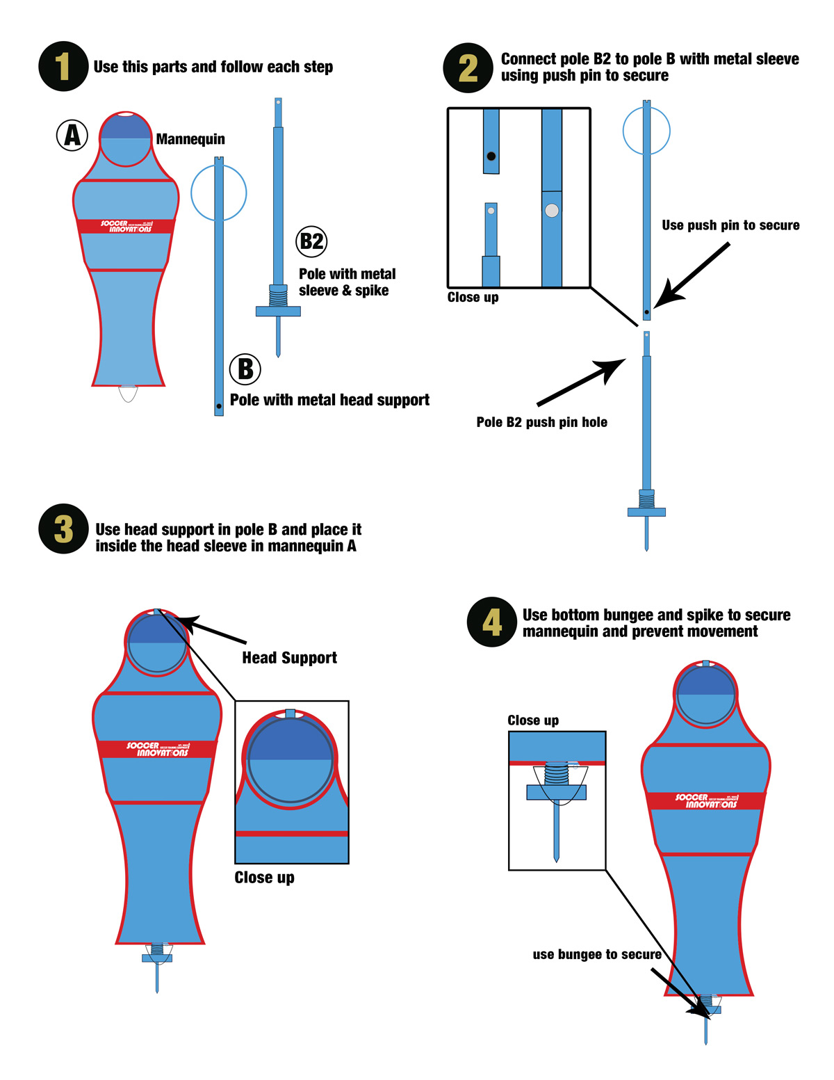 Easy Cleaning Soccer Innovations SOCCER WALL PRO SET RED All Season