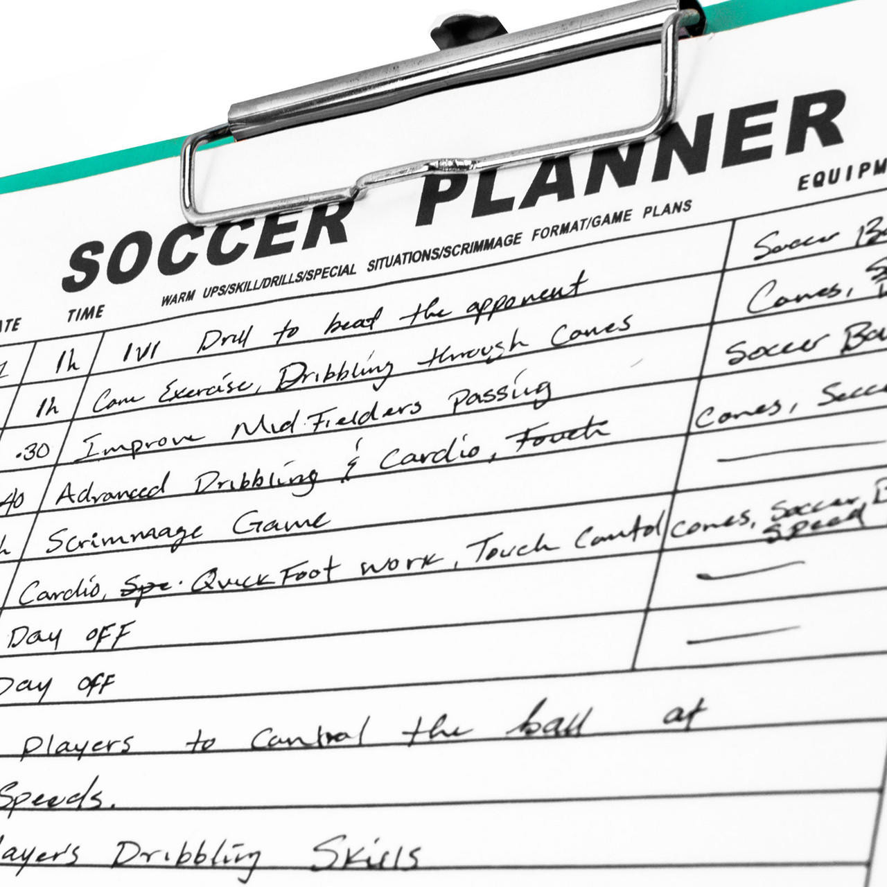 Coaches Folder Note Replacement Planner | Soccer Equipment Coaches
