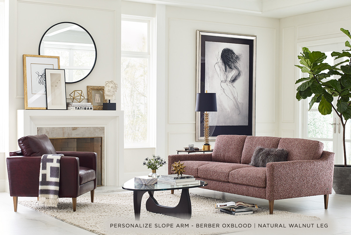 Slope Arm Sofa | Custom Stationary Furniture | American Leather
