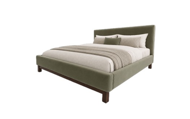 Carmet High Leg Bed front 45 dressed 