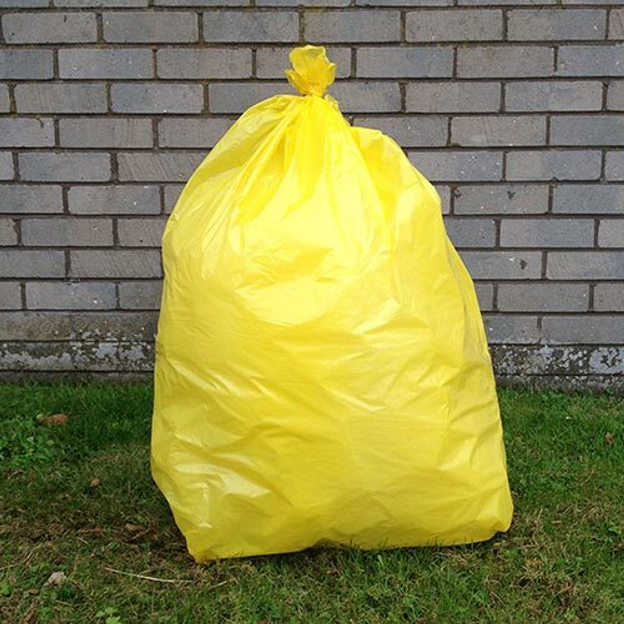 1roll Plain Trash Bag, Yellow PE Large Thick Disposable Garbage Bag For  Household