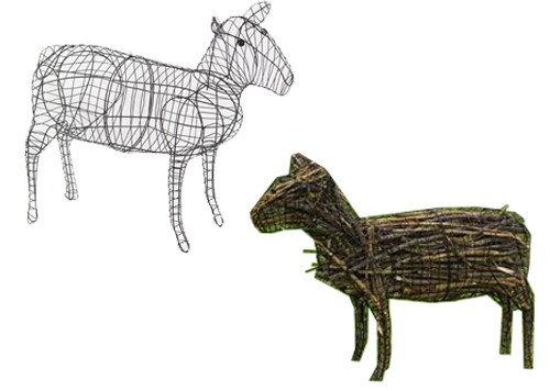 Sheep Topiary Sculpture Frame