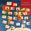 lunch cards and world fabric map